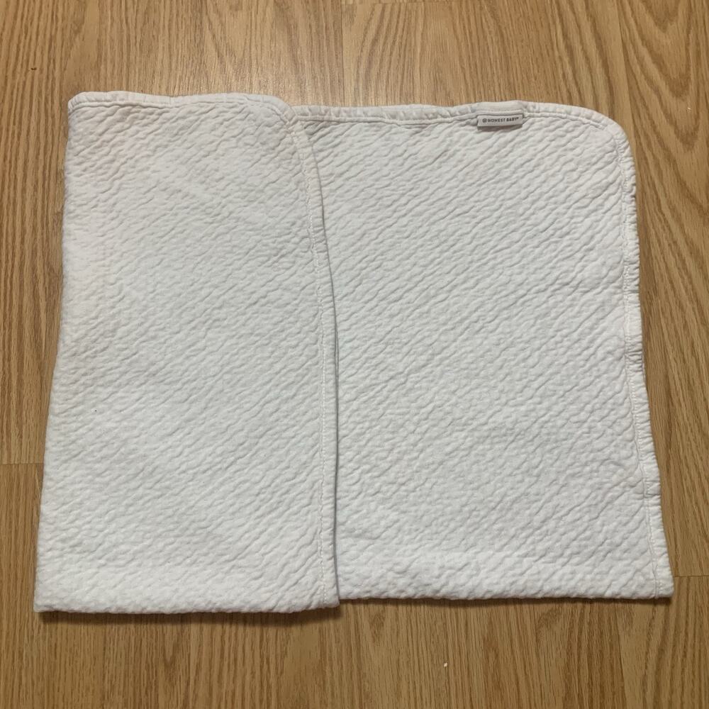 Honest Baby Organic Cotton Matelasse Reversible Receiving Blanket White 32x32